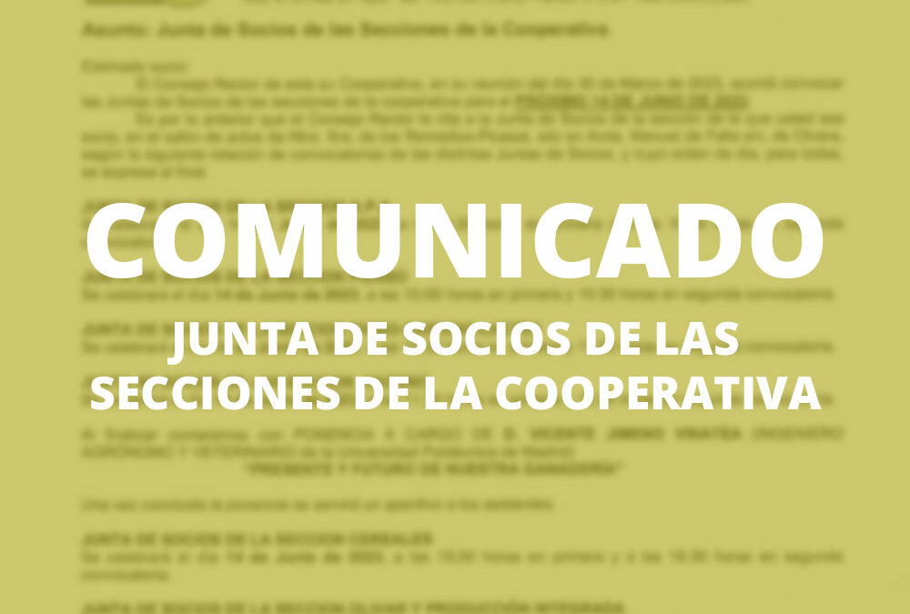 Junta de Socios de las Secciones de la Cooperativa